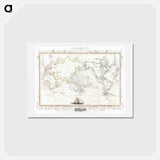アートポストカード-The Voyages of Captain James Cook - アンティーク地図 Postcard.
