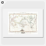 The Voyages of Captain James Cook - アンティーク地図 Poster.