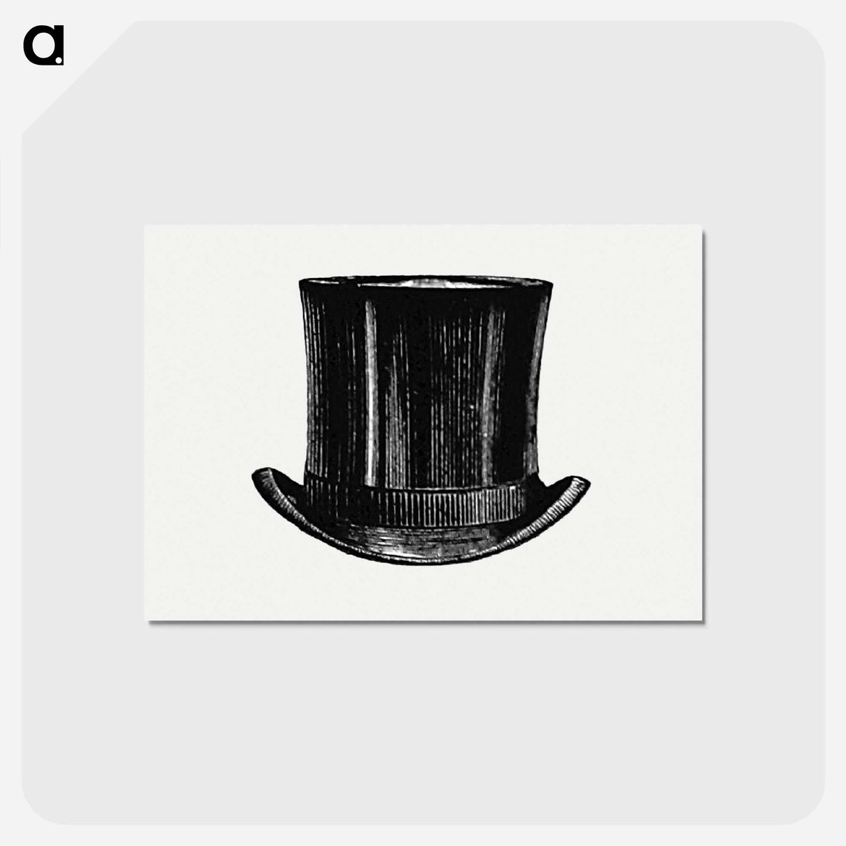 アートポストカード-European Top Hat with Maps - 大英図書館 Postcard.