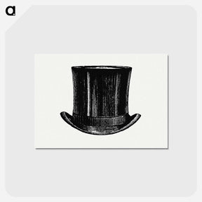 アートポストカード-European Top Hat with Maps - 大英図書館 Postcard.