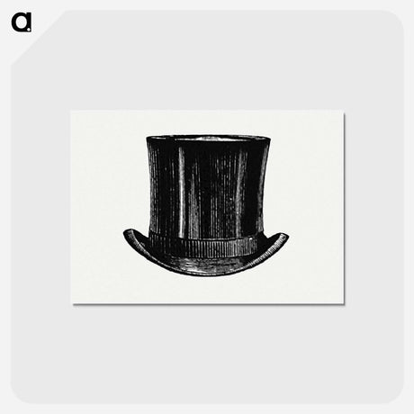 アートポストカード-European Top Hat with Maps - 大英図書館 Postcard.