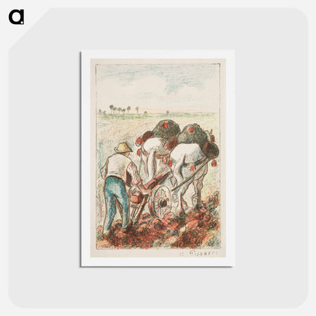 アートポストカード-The plough - カミーユ ピサロ Postcard.