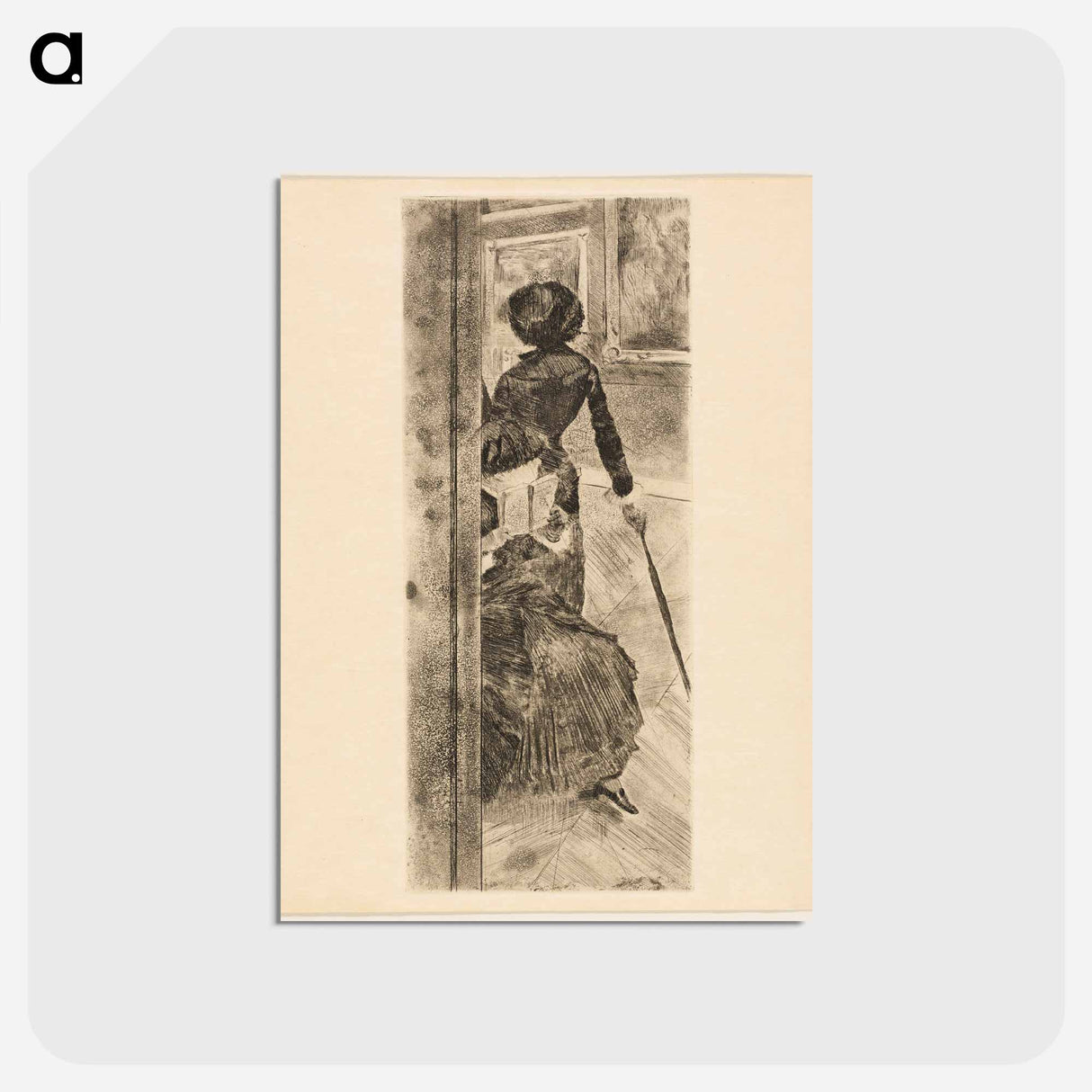 アートポストカード-Mary Cassatt at the Louvre: The Paintings Gallery - エドガー ドガ Postcard.