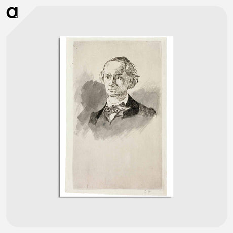 アートポストカード-Charles Baudelaire, Full Face III - エドゥアール マネ Postcard.