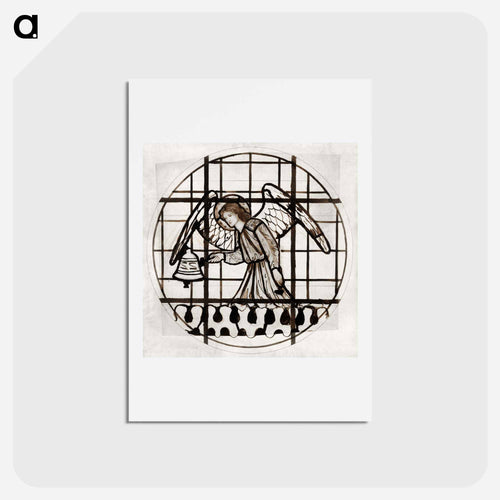 Angel Playing on Bells - エドワード バーン ジョーンズ Postcard.