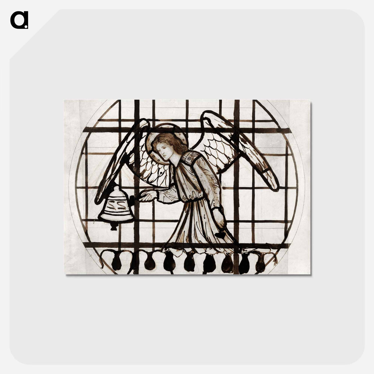 アートポストカード-Angel Playing on Bells - エドワード バーン ジョーンズ Postcard.