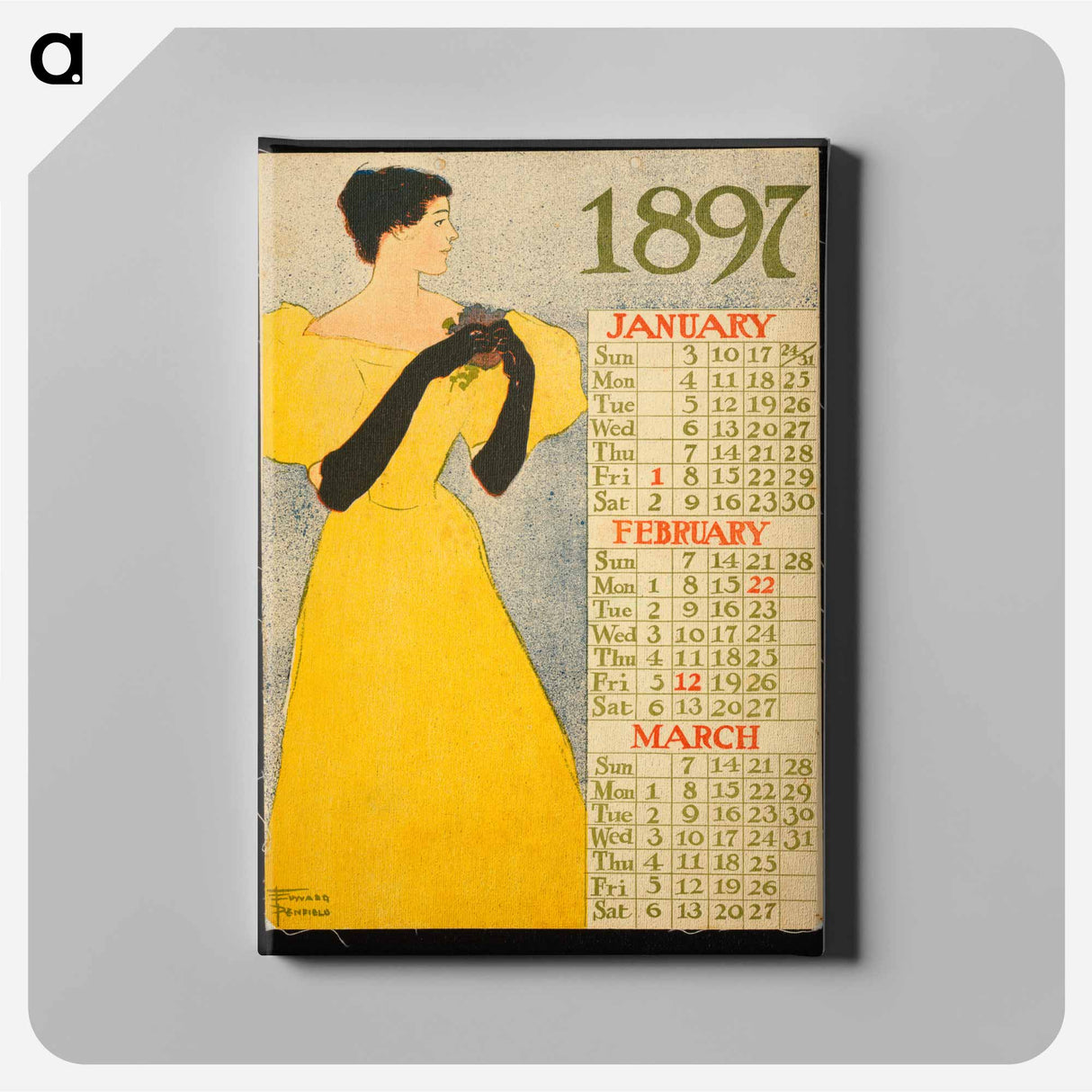 アートパネル-Calendar 1897 - エドワード ペンフィールド Canvas.