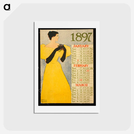 アートポストカード-Calendar 1897 - エドワード ペンフィールド Postcard.