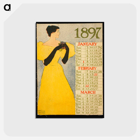 アートポストカード-Calendar 1897 - エドワード ペンフィールド Postcard.