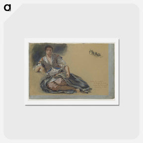 アートポストカード-Study for the painting Women of Algiers - ウジェーヌ ドラクロワ Postcard.