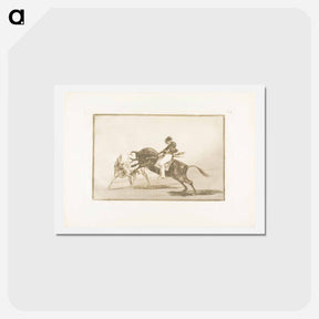 アートポストカード-The Same Ceballos, Mounted on Another Bull, Breaks Short Spears in the Ring at Madrid - フランシスコ デ ゴヤ Postcard.