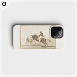 The Same Ceballos, Mounted on Another Bull, Breaks Short Spears in the Ring at Madrid - Francisco de Goya Phone Case.