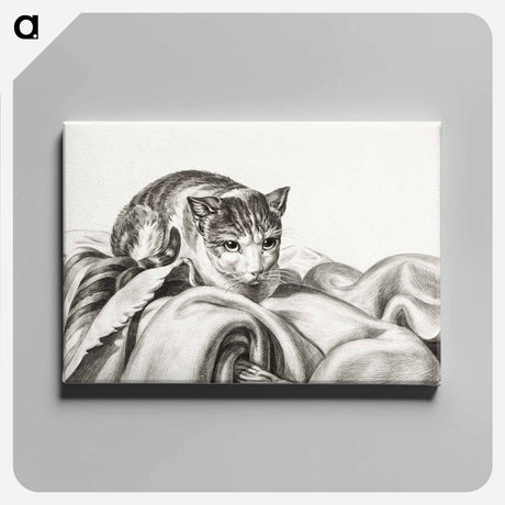 アートパネル-Cat sitting in a basket - ジャン ベルナール Canvas.