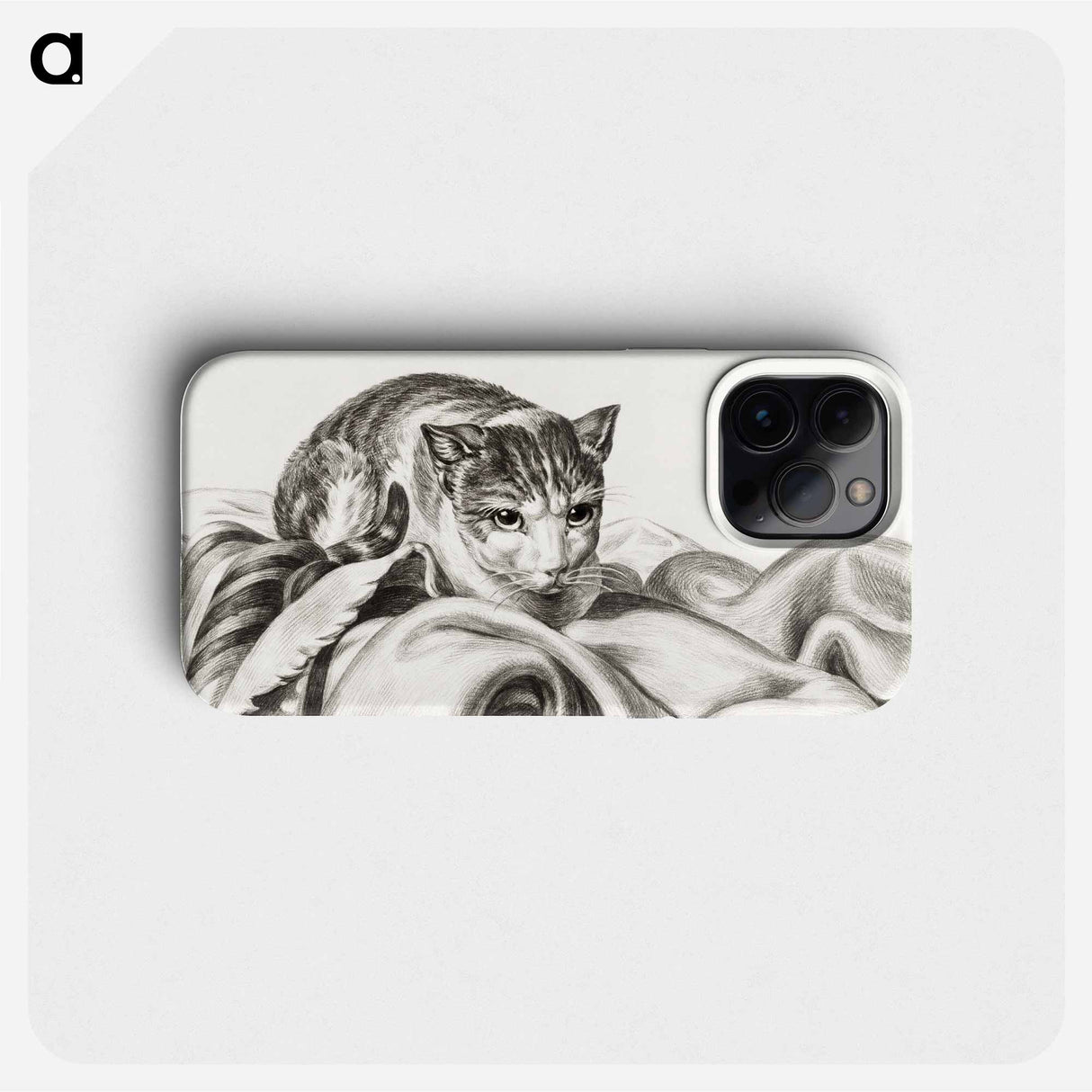 Cat sitting in a basket - Jean Bernard Phone Case.