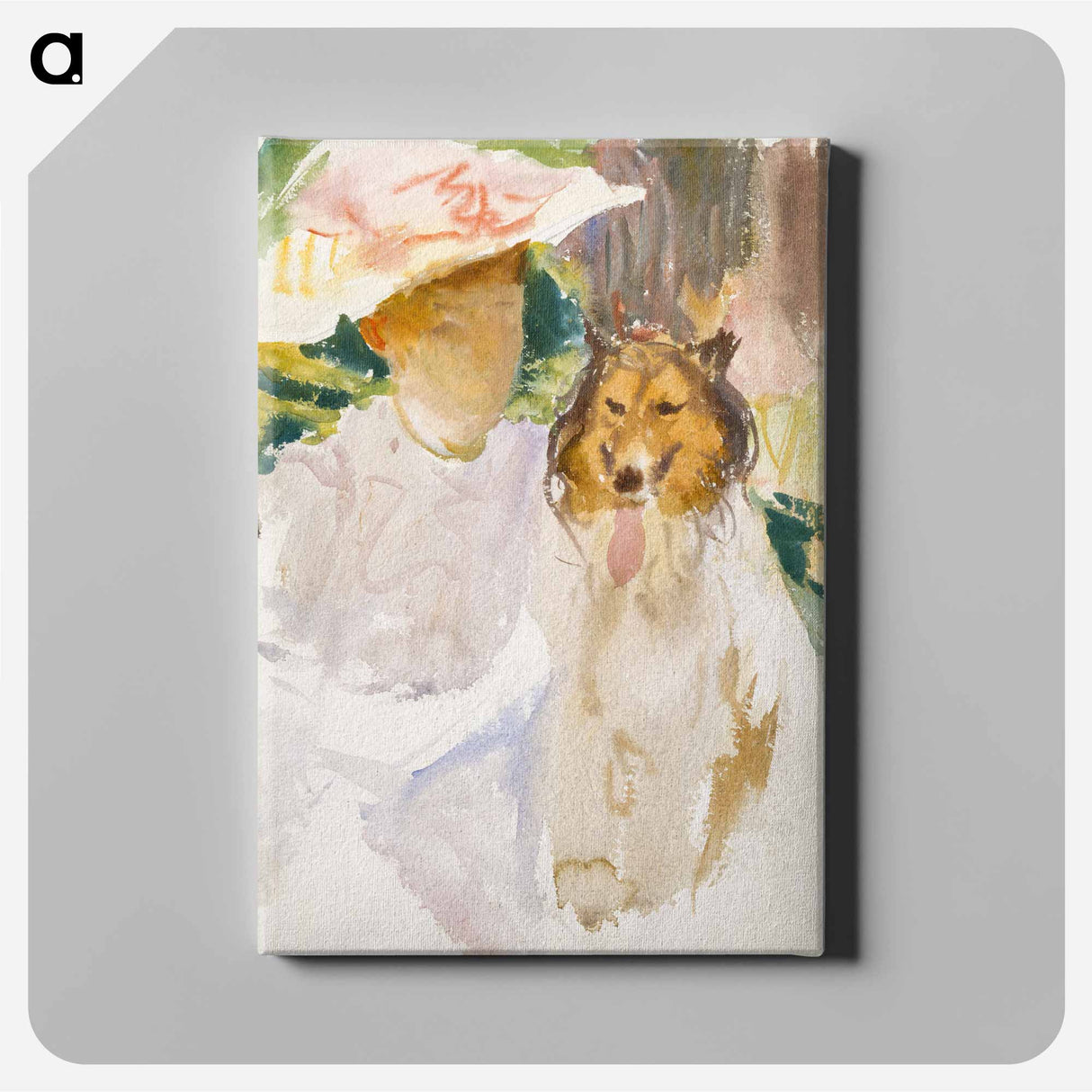 Woman with Collie - John Singer Sargent Canvas.