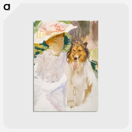 アートポストカード-Woman with Collie - ジョン シンガー サージェント Postcard.