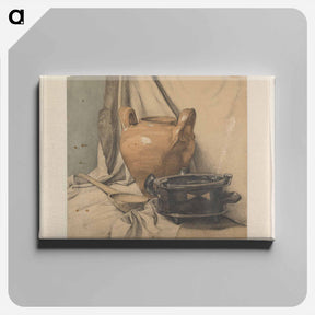 アートパネル-Stilleven met aardewerk en een houten lepel - ユリー デ フラーハ Canvas.