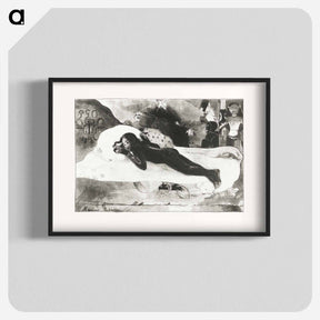 アートポスター-Lying Girl and Spirits of the Deceased - ポール ゴーギャン Poster.