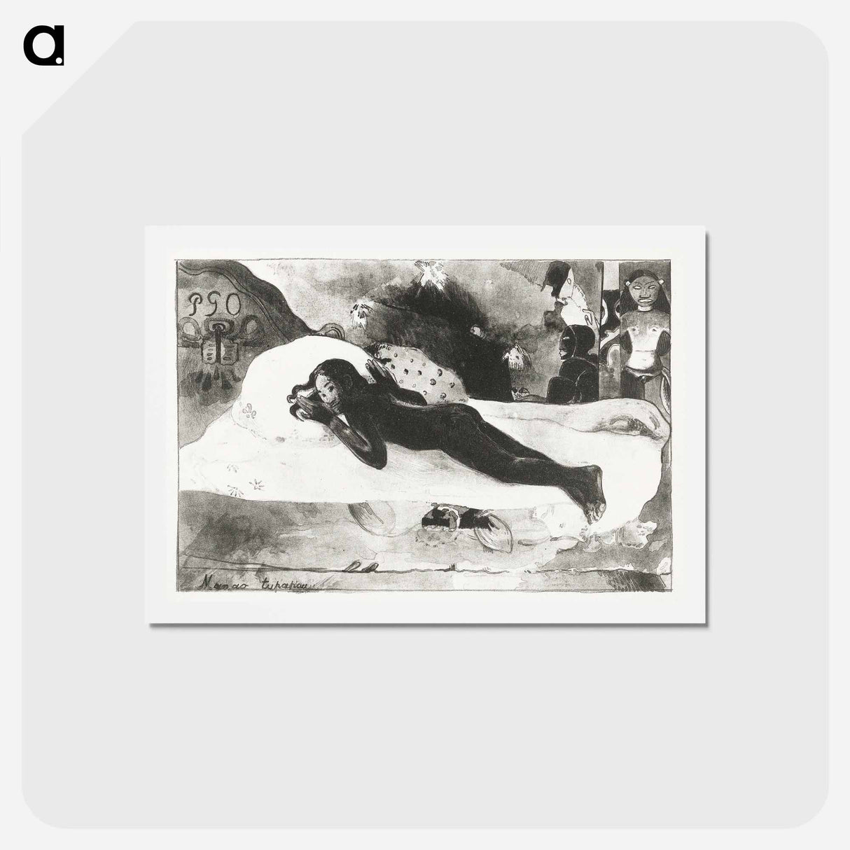 アートポストカード-Lying Girl and Spirits of the Deceased - ポール ゴーギャン Postcard.