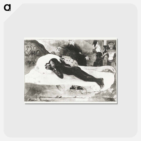 アートポストカード-Lying Girl and Spirits of the Deceased - ポール ゴーギャン Postcard.