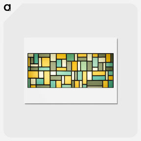 アートポストカード-Stained glass composition VIII - テオ ファン ドゥースブルフ Postcard.