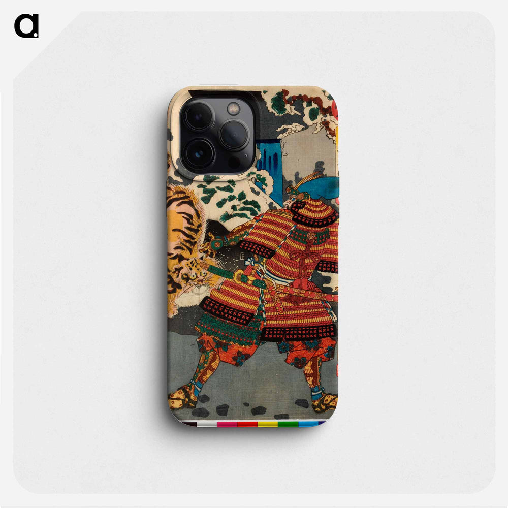 Kato Kiyomasa confronting a tiger in the snow - 歌川 国芳 Phone Case.