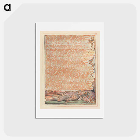 アートポストカード-Jerusalem, Plate 74, "The Four Zoa's clouded rage" - ウィリアム ブレイク Postcard.