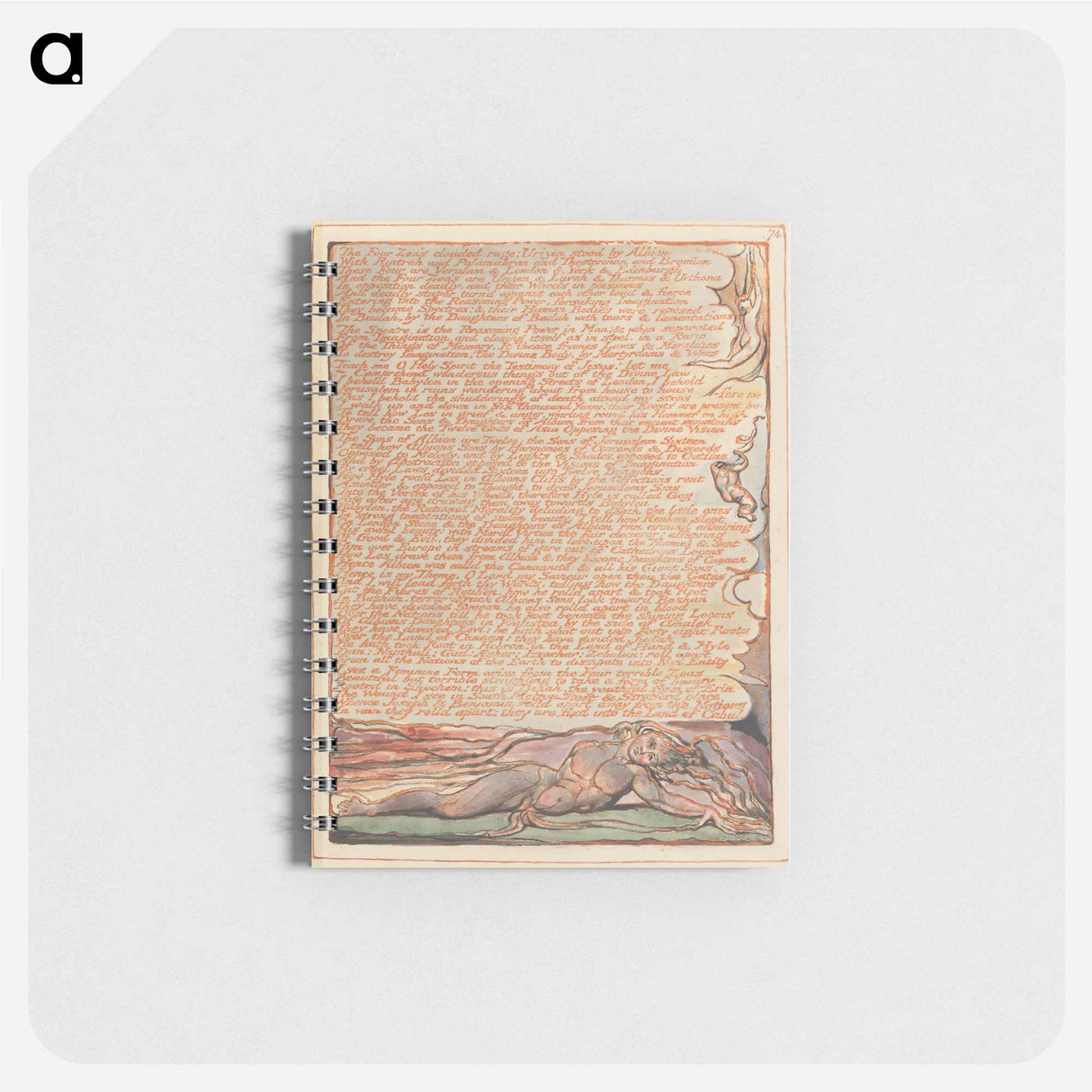 アートメモ帳-Jerusalem, Plate 74, "The Four Zoa's clouded rage" - ウィリアム ブレイク Memo.