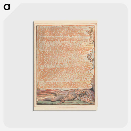 アートポストカード-Jerusalem, Plate 74, "The Four Zoa's clouded rage" - ウィリアム ブレイク Postcard.