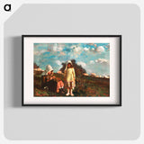 Two Girls with Sunbonnets In a Field - Winslow Homer Poster.