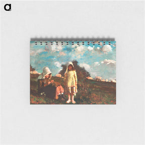 アートメモ帳-Two Girls with Sunbonnets In a Field - ウィンスロー ホーマー Memo.