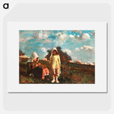 Two Girls with Sunbonnets In a Field - Winslow Homer Poster.