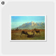 アートポストカード-Deer in a Mountain Home - アルバート ビアスタット Postcard.