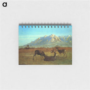 アートメモ帳-Deer in a Mountain Home - アルバート ビアスタット Memo.