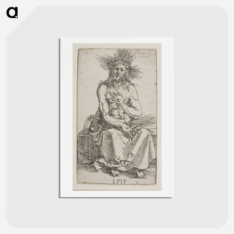 アートポストカード-Man of Sorrows, Seated - アルブレヒト デューラー Postcard.