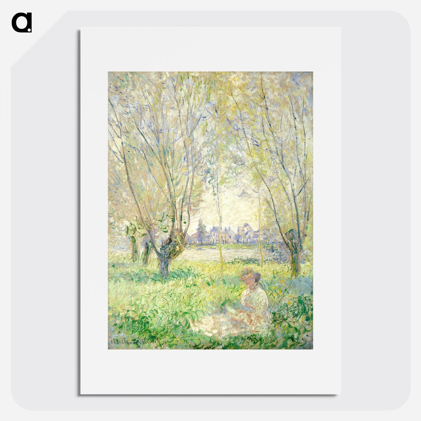 Woman Seated under the Willows Poster.