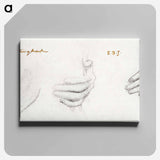 King Mark and La Belle Iseult - 3 Studies for Left Hand of Iseult - エドワード バーン ジョーンズ Canvas.