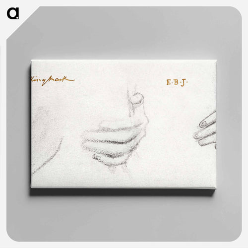 King Mark and La Belle Iseult - 3 Studies for Left Hand of Iseult - エドワード バーン ジョーンズ Canvas.