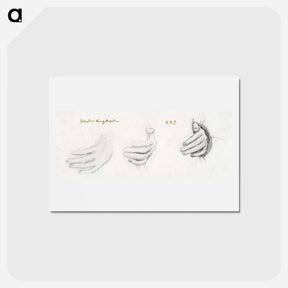アートポストカード-King Mark and La Belle Iseult - 3 Studies for Left Hand of Iseult - エドワード バーン ジョーンズ Postcard.