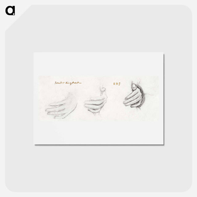 アートポストカード-King Mark and La Belle Iseult - 3 Studies for Left Hand of Iseult - エドワード バーン ジョーンズ Postcard.