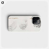 King Mark and La Belle Iseult - 3 Studies for Left Hand of Iseult - エドワード バーン ジョーンズ Phone Case.