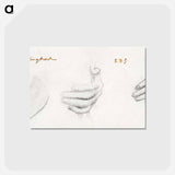 アートポストカード-King Mark and La Belle Iseult - 3 Studies for Left Hand of Iseult - エドワード バーン ジョーンズ Postcard.