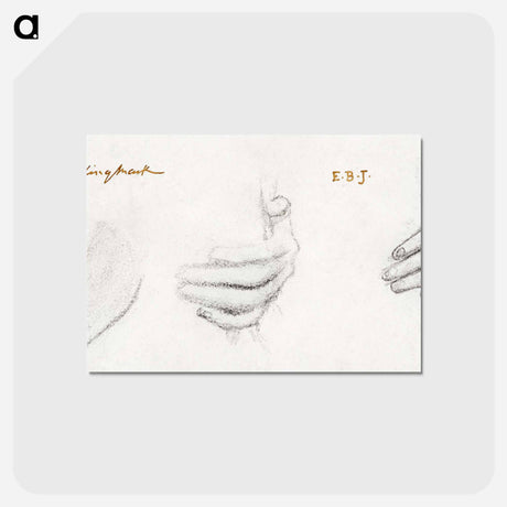 アートポストカード-King Mark and La Belle Iseult - 3 Studies for Left Hand of Iseult - エドワード バーン ジョーンズ Postcard.
