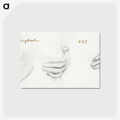 King Mark and La Belle Iseult - 3 Studies for Left Hand of Iseult - エドワード バーン ジョーンズ Postcard.