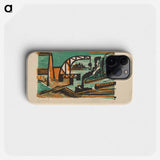 River Landscape with Crane and Barges - Ernst Ludwig Kirchner Phone Case.