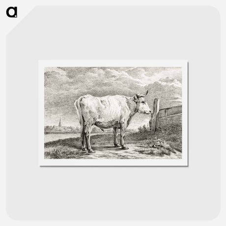 アートポストカード-Standing bull - ジャン ベルナール Postcard.