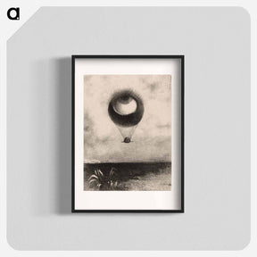 アートポスター-The Eye, Like a Strange Balloon Moves Towards Infinity - オディロン ルドン Poster.
