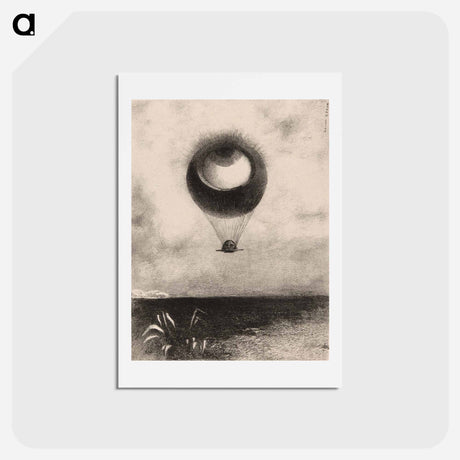 アートポストカード-The Eye, Like a Strange Balloon Moves Towards Infinity - オディロン ルドン Postcard.