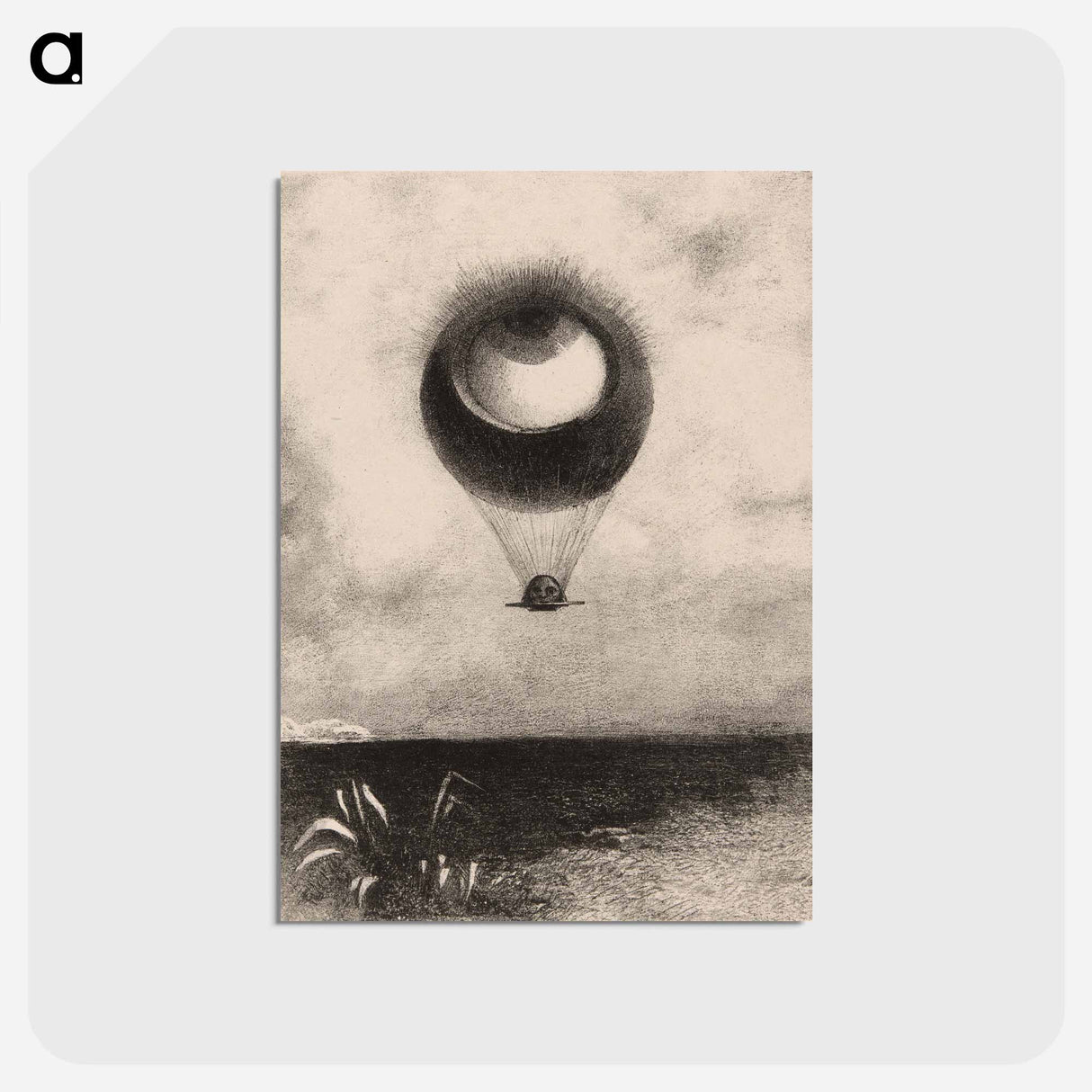 アートポストカード-The Eye, Like a Strange Balloon Moves Towards Infinity - オディロン ルドン Postcard.