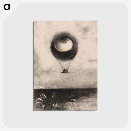 アートポストカード-The Eye, Like a Strange Balloon Moves Towards Infinity - オディロン ルドン Postcard.